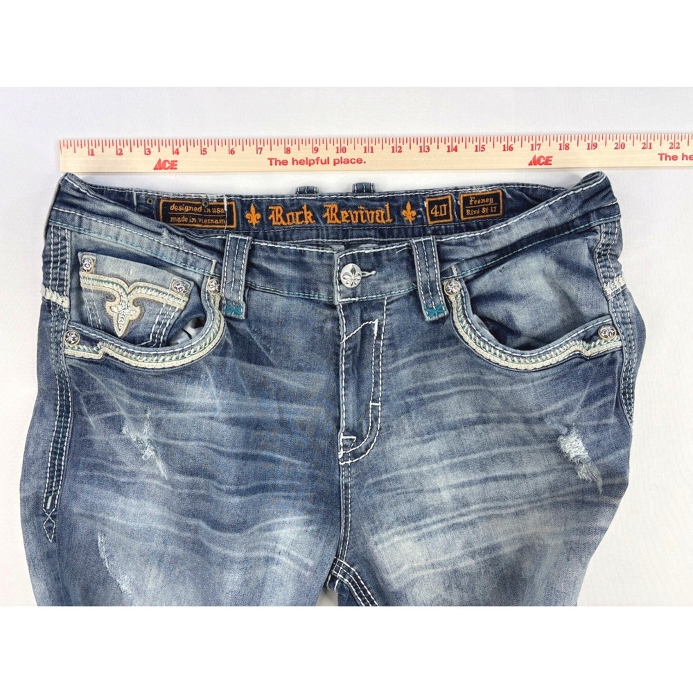 Rock Revival Feeney Relaxed Straight 17 Jean Waist 40 - Picture 10 of 10